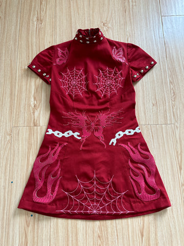 Breaking chains mini dress / Red XS
